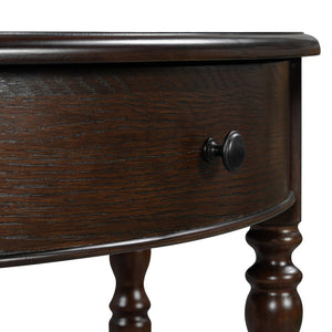 English Elm Trexm Farmhouse Half Moon Entryway Console with Drawer Open Shelf Pine Legs Espresso N715P383795P