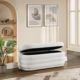 OSP Home Furnishings Clifford Storage Bench Parchment Sherpa