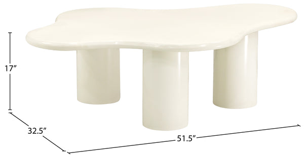Romaine Cream Coffee Table 278Cream-CT Meridian Furniture