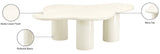 Romaine Cream Coffee Table 278Cream-CT Meridian Furniture