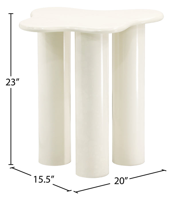 Romaine Cream End Table 278Cream-ET Meridian Furniture