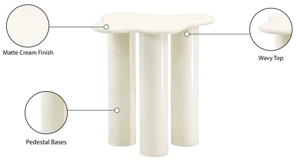 Romaine Cream End Table 278Cream-ET Meridian Furniture