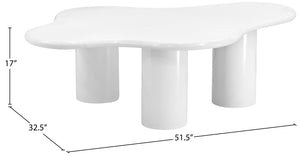 Romaine White Coffee Table 278White-CT Meridian Furniture