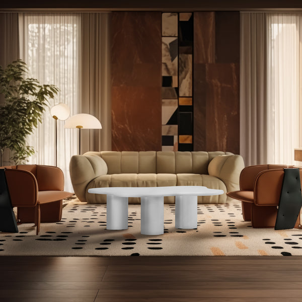 Romaine White Coffee Table 278White-CT Meridian Furniture