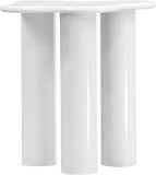 Romaine White End Table 278White-ET Meridian Furniture