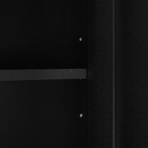 English Elm Tall Bathroom Storage Cabinet - Freestanding With Adjustable Shelves, Hooks & Modern Black Design N725P241834B-GIGA