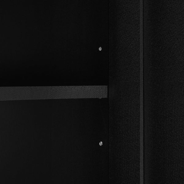 English Elm Tall Bathroom Storage Cabinet - Freestanding With Adjustable Shelves, Hooks & Modern Black Design N725P241834B-GIGA