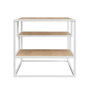 40" Contemporary Metal Coffee Table Coastal Oak, White MYO40CTCOW Walker Edison