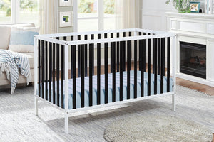 English Elm Deux Remi Convertible Wood Nursery Crib Modern Two-tone Toddler Bed Transition White/Black 27900-WBK