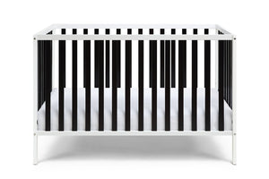 English Elm Deux Remi Convertible Wood Nursery Crib Modern Two-tone Toddler Bed Transition White/Black 27900-WBK