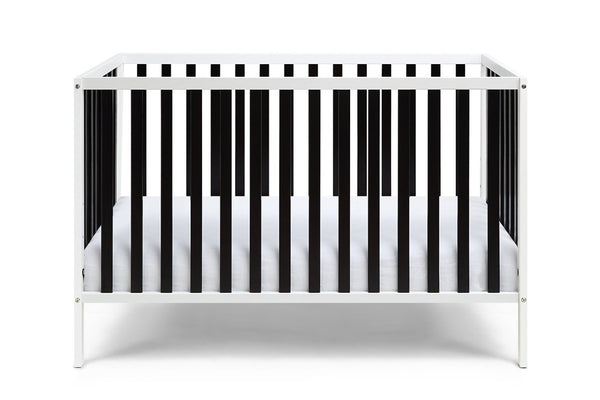 English Elm Deux Remi Convertible Wood Nursery Crib Modern Two-tone Toddler Bed Transition White/Black 27900-WBK