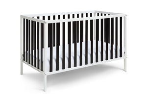 English Elm Deux Remi Convertible Wood Nursery Crib Modern Two-tone Toddler Bed Transition White/Black 27900-WBK