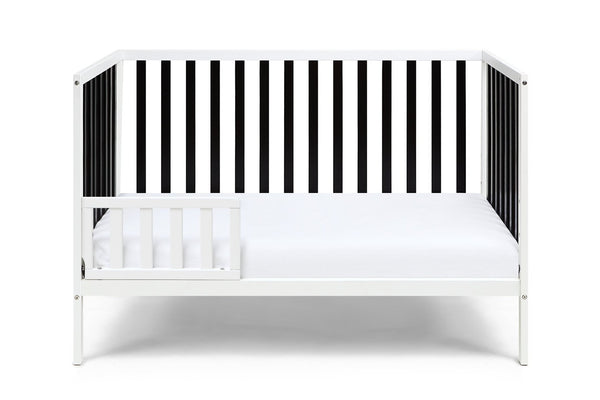 English Elm Deux Remi Convertible Wood Nursery Crib Modern Two-tone Toddler Bed Transition White/Black 27900-WBK