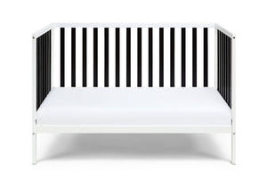 English Elm Deux Remi Convertible Wood Nursery Crib Modern Two-tone Toddler Bed Transition White/Black 27900-WBK