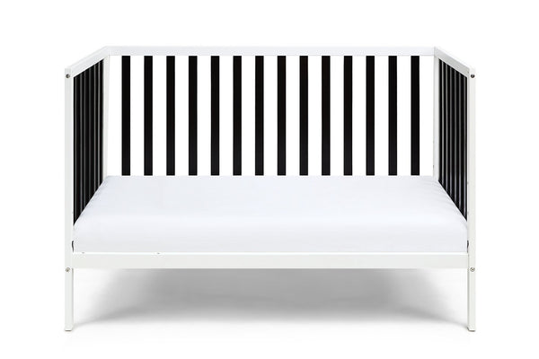 English Elm Deux Remi Convertible Wood Nursery Crib Modern Two-tone Toddler Bed Transition White/Black 27900-WBK