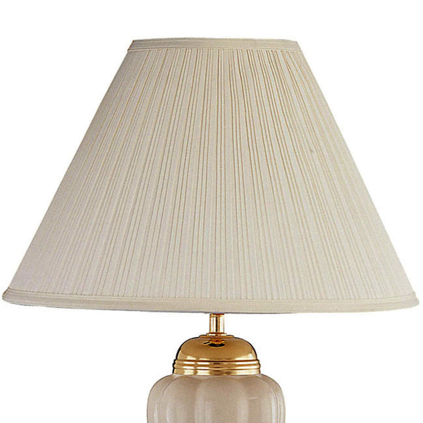 English Elm 27" Elegant Urn-Shaped Ceramic Table Lamp In Burgundy With Ivory Linen Shade & Gold Accents B072116112