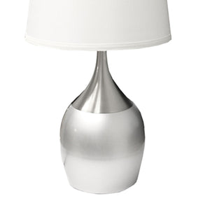 English Elm 24" Tall Metal Touch Table Lamp - Sleek Silver Finish With White Shade For Modern Interiors B072116159