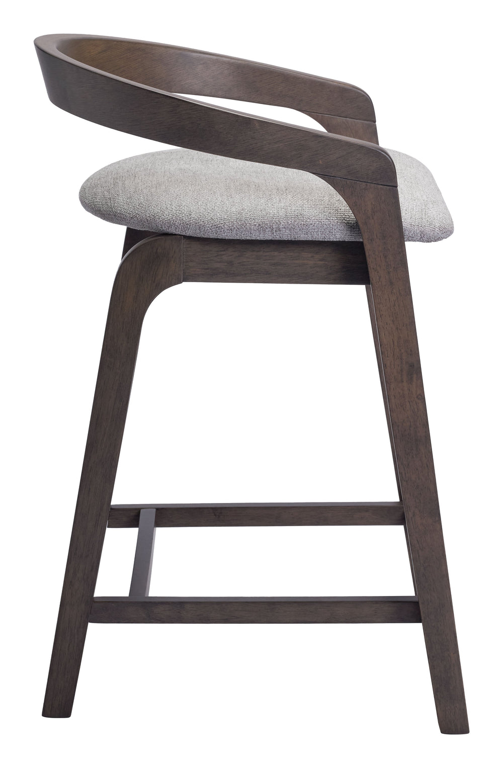 Zuo Modern Troy Counter Stool Set Of 2 - Chic Dove Gray Fabric & Espresso Wood Frame For Modern Spaces Gray 100% Polyester,Rubberwood 110399-zuo-modern