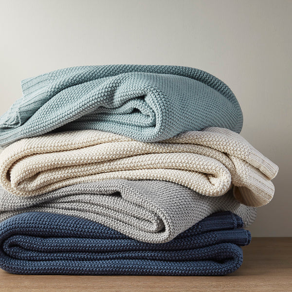 JLA Home INK+IVY - Blanket INK+IVY Bree Knit Ultra-Soft 100% Acrylic Throw — Cozy Cottage Texture, Machine Washable Comfort Ivory II51-726