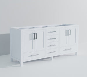 English Elm White Double Bath Vanity With Soft-Close Drawers, 72" Wide, Perfect For Family Bathrooms & Storage B2731P258899-GIGA