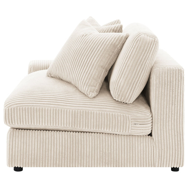 English Elm Upton Sand Reversible Sectional Sofa with Trillium Blend Cushions, Neutral Modern Comfort for Family Living B062S01241