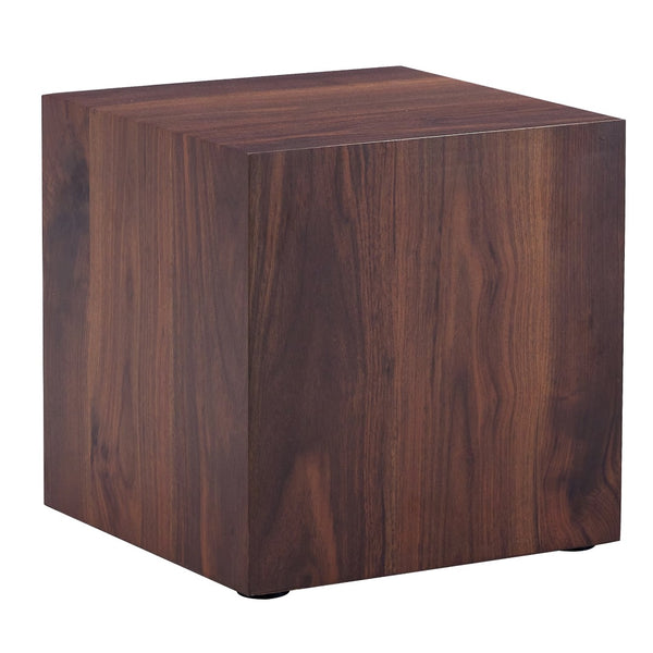 English Elm 16*16*16 Inch Walnut Grain Mdf Cube Side Table Ready to Use Living Room Accent W1151P231617