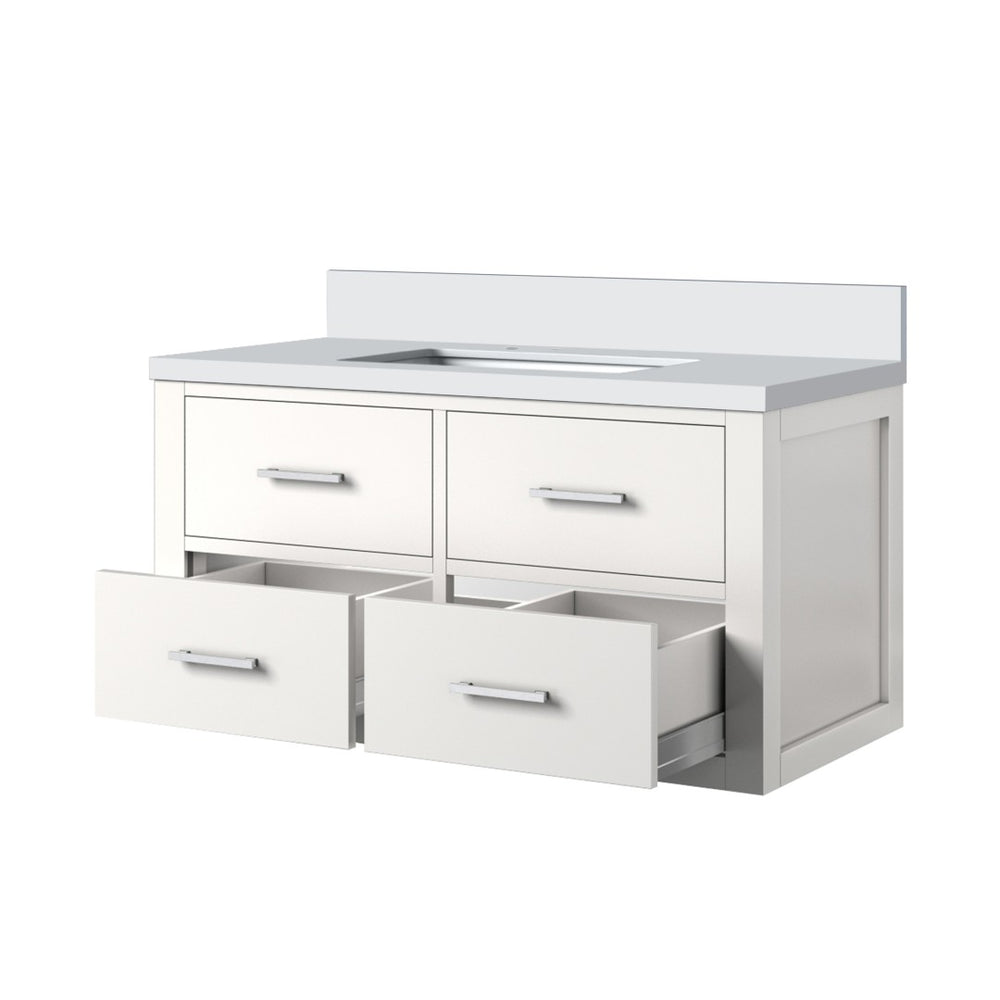 English Elm White Single Bath Vanity 36" W X 22" D With Cultured Marble Top - Elegant, Durable & Fully Assembled B2731P257979-GIGA