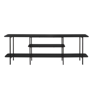 English Elm Celine 71" Console Table with 3 Shelves for TVs up to 60" – Sturdy MDF Top & Steel Legs, Stylish Display Solution Black B365P397668