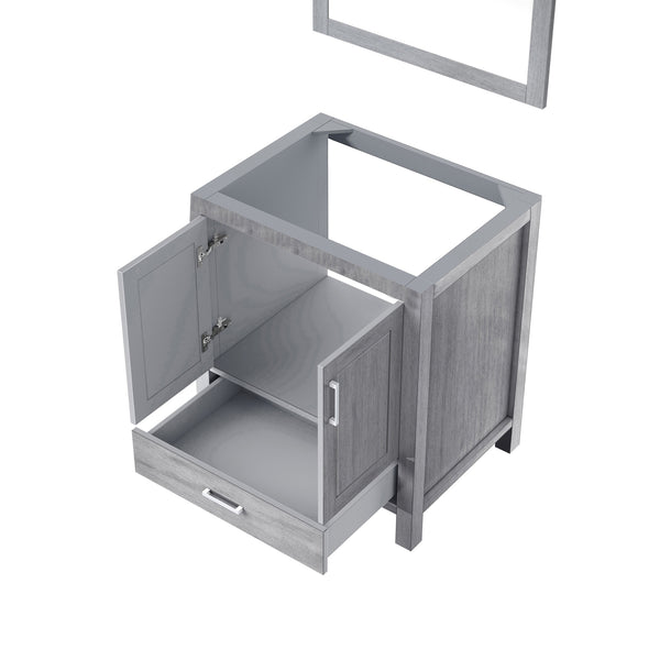 English Elm Distressed Grey 30-in Bath Vanity with 28-in Mirror, Wood Cabinet, Drawer & Open Shelf Storage B2731S00504