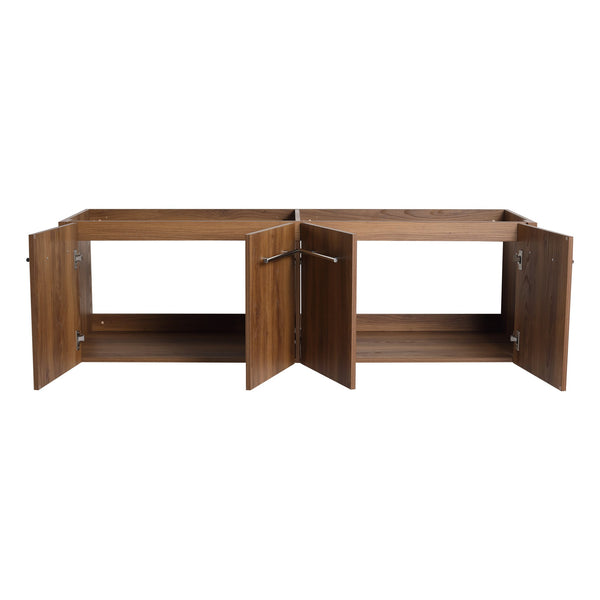 English Elm 60 Inch Wall-mounted Bathroom Vanity Cabinet with Soft-Close Doors, Eco Plywood, Scratch & Water-Resistant Finish Brown Ebony W999P208034