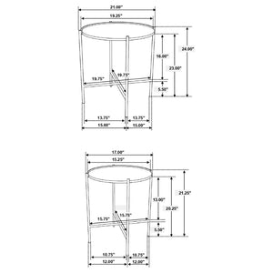 English Elm Genevieve Mango Wood Round Nesting Tables with Gold Iron Base for Living Room B062P447808