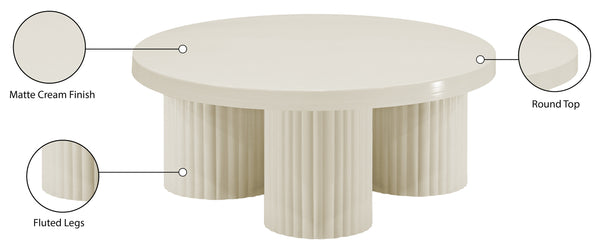 Rhodes Cream Coffee Table 279Cream-CT Meridian Furniture