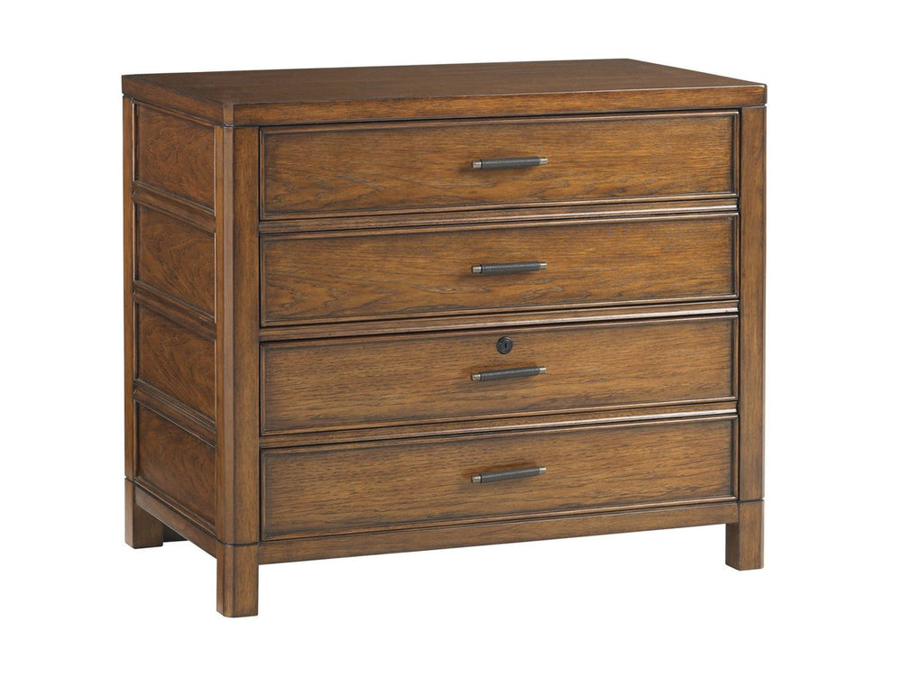 Lexington Bay Shore Hickory Veneer File Chest with Lockable Drawers for Modern Home Office 279LK-450