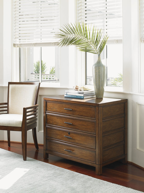 Lexington Bay Shore Hickory Veneer File Chest with Lockable Drawers for Modern Home Office 279LK-450