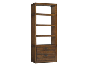 Lexington Crystal Sands Hickory Veneer Bookcase with Glass Shelves and Touch Activated Lighting 279LK-645