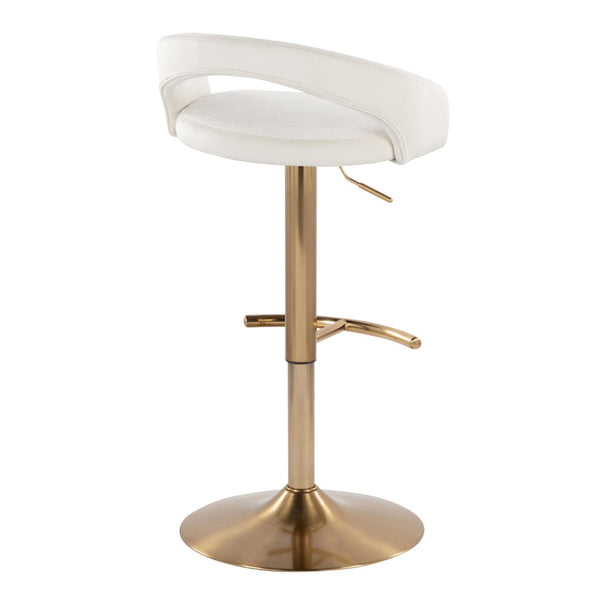 English Elm Adjustable Swivel Barstools Set of 3 Chrome Base Natural Wood Green Fabric Seat White B202S02050