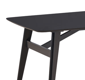 English Elm Eliora Black Finish Dining Table — Sleek Rubberwood & MDF Veneer Design, Fixed Top, 100lb Capacity B2726P315590