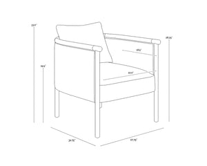 Sunpan Wilder Lounge Chair - Stylish Comfort with Two-Tone Armrests and Durable Performance Fabric Design Ludlow Sesame Leather