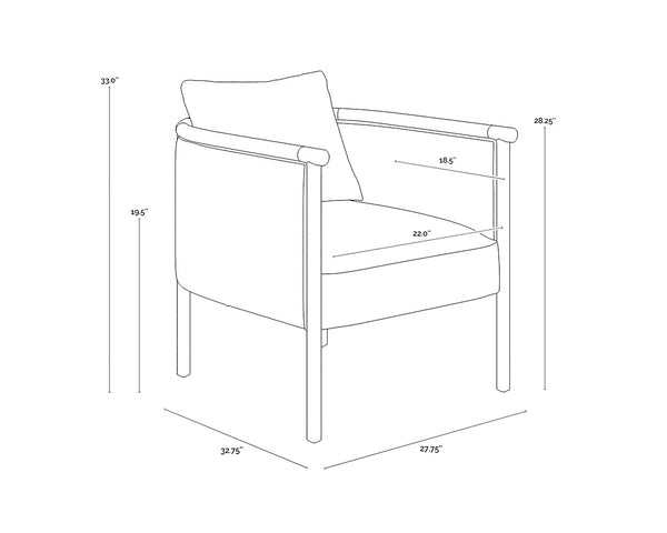 Sunpan Wilder Lounge Chair - Stylish Comfort with Two-Tone Armrests and Durable Performance Fabric Design Ludlow Sesame Leather