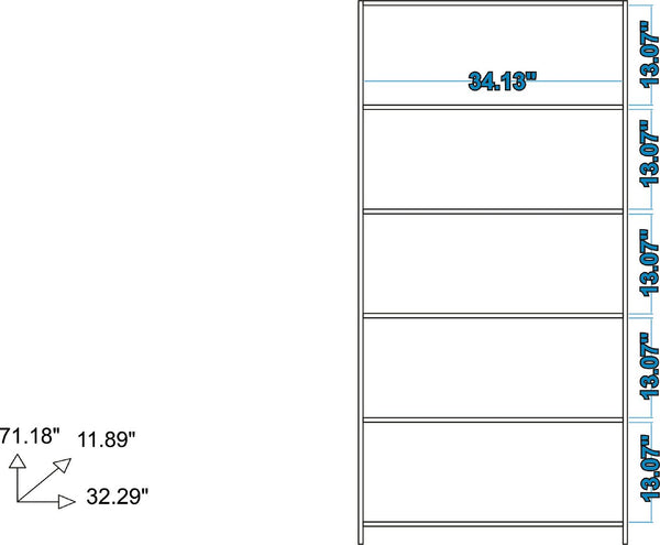 Manhattan Comfort Olinda Mid-Century Modern Bookcase White 27AMC6