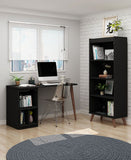 Manhattan Comfort Hampton Mid-Century Modern 2- Piece Home Office Set Black 27PMC70