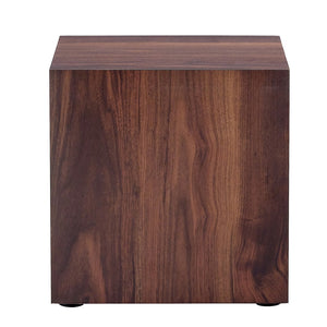 English Elm 16*16*16 Inch Walnut Grain Mdf Cube Side Table Ready to Use Living Room Accent W1151P231617