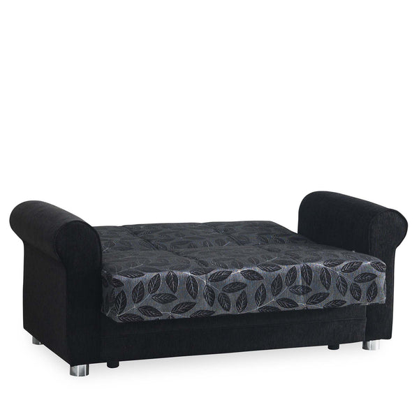 English Elm PrimeNest Grandera Collection Upholstered Convertible Loveseat with Storage, Chenille Comfortable Sleeper PMID: versatile design for small spaces and quick assembly Black,Metallic Grey B030P281708