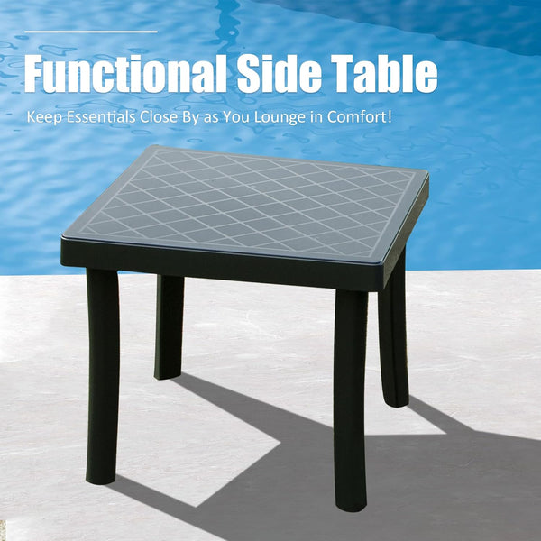 English Elm Pool Aluminum Chaise Lounger Set of 2 with Side Table, Weatherproof Textilene, Adjustable Recline, Wheels Dark Gray W1859P396088