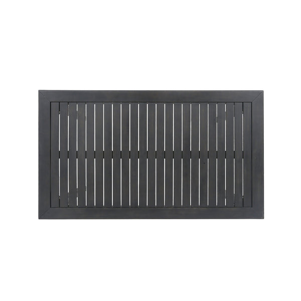 English Elm Christopher Knight Home® - Outdoor Acacia Wood Rectangle Bar Table with Slatted Top and Tapered Legs, Weather-Resistant Design Dark Gray 65094.00DGRY