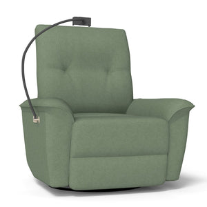 English Elm 270° Swivel Power Recliner Velvet Glider Rocker with Usb Ports for Living Room Dark Green W1028S00059