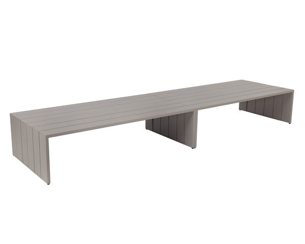 Sunpan Verin Coffee Table - Modern Outdoor Design with Durable Powder Coated Aluminum for Stylish Spaces Greige