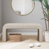 INK+IVY Steve Casual Boucle Waterfall Bench II105-0562 Beige