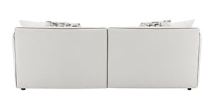 English Elm Yolanda Beige Chenille Sofa with 4 Pillows – 74" Wide Solid Pine Frame, Removable Covers, 660lb Capacity B2726P316905