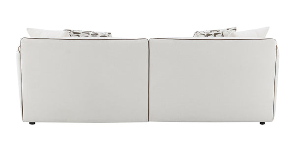 English Elm Yolanda Beige Chenille Sofa with 4 Pillows – 74" Wide Solid Pine Frame, Removable Covers, 660lb Capacity B2726P316905